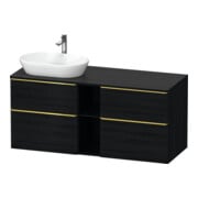 Duravit Meuble sous lavabo D-Neo 140x55 cm, 2 tiroirs SBK, 2 portes A, B L, gris poli/blanc œuf