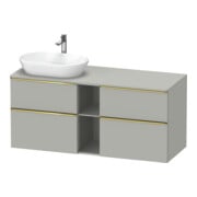 Duravit Meuble sous-lavabo D-Neo 140x55 cm, 2 tiroirs SBK, 2 portes A, B L, gris poli/gris mat