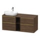 Duravit Meuble sous-lavabo D-Neo 140x55 cm, 2 tiroirs SBK, 2 portes A, B L, gris poli/Nu foncé-1