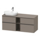Duravit Meuble sous-lavabo D-Neo 140x55 cm, 2 tiroirs SBK, 2 portes A, B L, noir/Bas ma-1