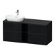 Duravit Meuble sous-lavabo D-Neo 140x55 cm, 2 tiroirs SBK, 2 portes A, B L, noir/œuf noir-1