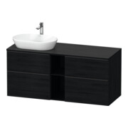 Duravit Meuble sous-lavabo D-Neo 140x55 cm, 2 tiroirs SBK, 2 portes A, B L, noir/œuf noir