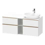 Duravit Meuble sous-lavabo D-Neo 140x55 cm, 2 tiroirs SBK, 2 portes A, B R, blanc/gris mat