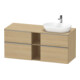 Duravit Meuble sous-lavabo D-Neo 140x55 cm, 2 tiroirs SBK, 2 portes A, B R, ES laqué/Chêne naturel-1