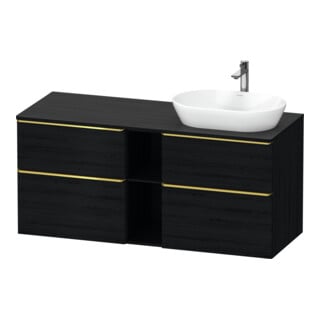 Duravit Meuble sous lavabo D-Neo 140x55 cm, 2 tiroirs SBK, 2 portes A, B R, gris poli/blanc œuf