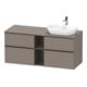 Duravit Meuble sous-lavabo D-Neo 140x55 cm, 2 tiroirs SBK, 2 portes A, B R, noir/Bas ma-1