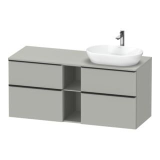Duravit Meuble sous lavabo D-Neo 140x55 cm, 2 tiroirs SBK, 2 portes A, B R, noir/gris mat