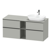 Duravit Meuble sous lavabo D-Neo 140x55 cm, 2 tiroirs SBK, 2 portes A, B R, noir/gris mat