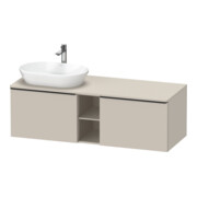 Duravit Meuble sous-lavabo D-Neo 140x55cm, 2 tiroirs, 1 porte, BL, noir/taupe