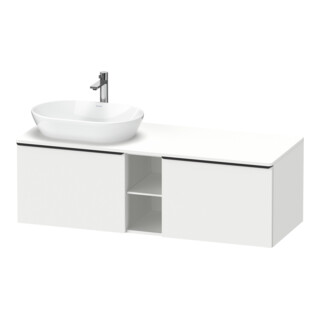 Duravit Meuble sous-lavabo D-Neo 140x55cm, 2 tiroirs, 1 porte, blanc/noir mat