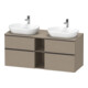 Duravit Meuble sous-lavabo D-Neo 140x55cm, 2 tiroirs, 2 portes, blanc/lin-1