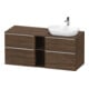 Duravit Meuble sous-lavabo D-Neo 140x55cm, 2 tiroirs, 2 portes, ch/nb foncé-1