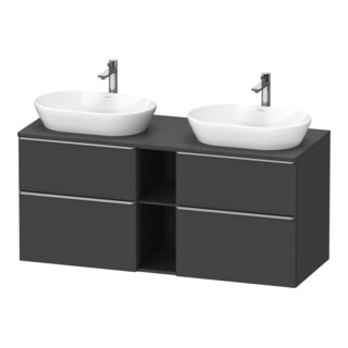 Duravit Meuble sous lavabo D-Neo 140x55cm, 2 tiroirs, 2 portes, gris mat