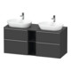 Duravit Meuble sous lavabo D-Neo 140x55cm, 2 tiroirs, 2 portes, gris mat-1
