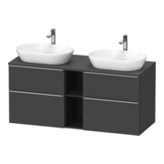 Duravit Meuble sous lavabo D-Neo 140x55cm, 2 tiroirs, 2 portes, gris mat