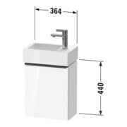 Duravit Meuble sous lavabo D-Neo 36,4x22,2x44 cm, 1 porte, à droite, blanc/gris-4