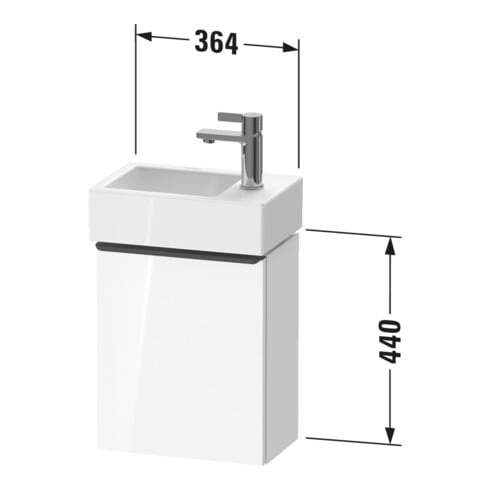 Duravit Meuble sous-lavabo D-Neo 36,4x22,2x44 cm, 1 porte, à gauche, ES geb/Bas