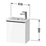 Duravit Meuble sous lavabo D-Neo 41x27,4x44 cm, 1 tiroir, à droite, noyer naturel brillant-2
