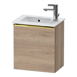 Duravit Meuble sous lavabo D-Neo 41x27,4x44 cm, 1 tiroir, à gauche, blanc poli/marbre œuf