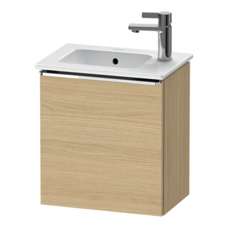 Duravit Meuble sous lavabo D-Neo 41x27,4x44 cm, 1 tiroir, à gauche, chrome/chêne naturel