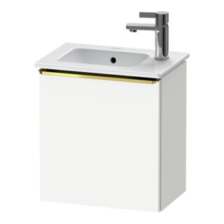 Duravit Meuble sous-lavabo D-Neo 41x27,4x44 cm, 1 tiroir, à gauche, doré poli/blanc mat