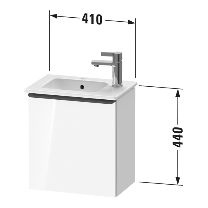Duravit Meuble sous-lavabo D-Neo 41x27,4x44 cm, 1 tiroir, à gauche, gris mat