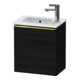 Duravit Meuble sous lavabo D-Neo 41x27,4x44 cm, 1 tiroir, à gauche, gris poli/chêne noir-1