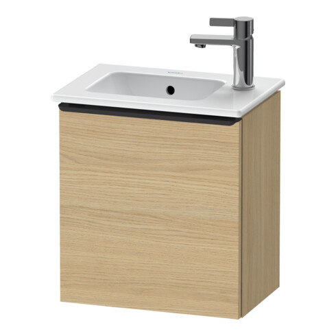 Duravit Meuble sous-lavabo D-Neo 41x27,4x44 cm, 1 tiroir, à gauche, noir/Chêne naturel