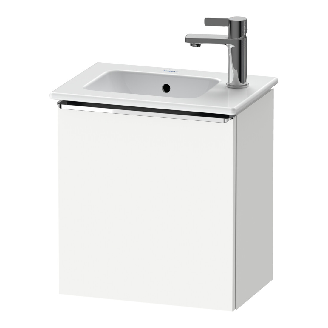 Duravit Meuble sous-lavabo D-Neo 41x27,4x44 cm, 1 tiroir, raccord gauche, chrome/blanc mat