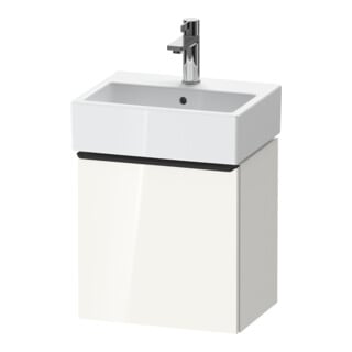 Duravit Meuble sous lavabo D-Neo 43,4x32,2x44 cm, 1 porte, à gauche, noir/blanc brillant
