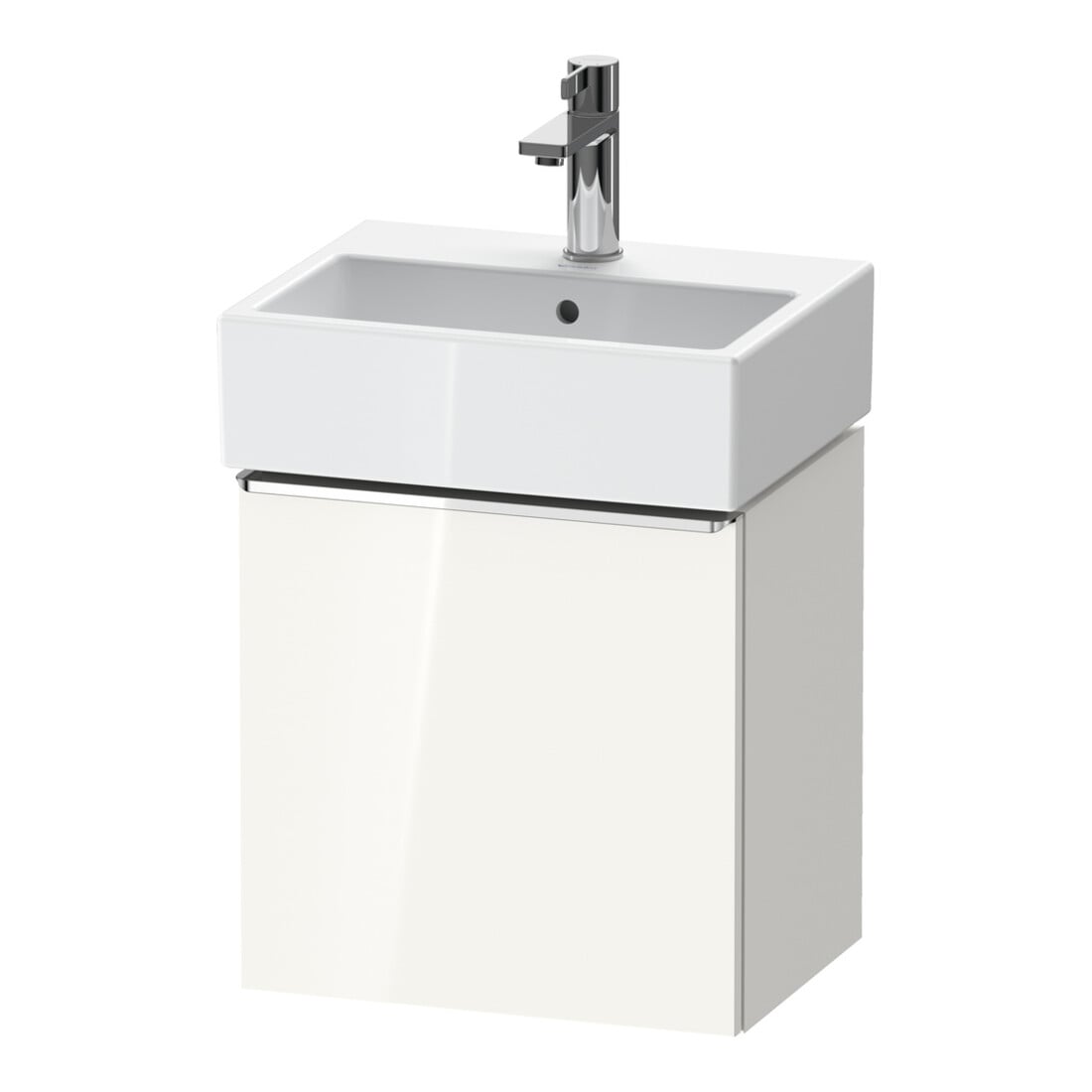Duravit Meuble sous lavabo D-Neo 43,4x32,2x44cm, 1 porte, à droite, chrome/blanc brillant