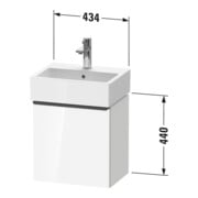 Duravit Meuble sous lavabo D-Neo 43,4x32,2x44cm, 1 porte, à gauche, chr/blc ma-4