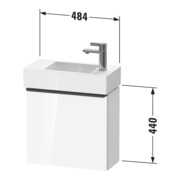 Duravit Meuble sous lavabo D-Neo 48,4x22,2x44cm, 1 porte, à gauche, b geb/Bas m-5