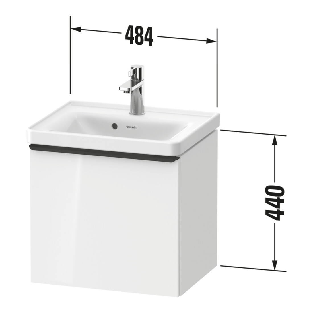 Duravit Meuble sous lavabo D-Neo 48,4x37,2x44 cm, 1 tiroir, wd, g pol/Taupe ma