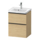 Duravit Meuble sous-lavabo D-Neo 48,4x37,2x62,5 cm, 1 porte, noir/oeuf naturel-1