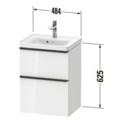 Duravit Meuble sous-lavabo D-Neo 48,4x37,2x62,5cm, 1 porte, ES blanc/gris mat-4