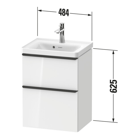 Duravit Meuble sous lavabo D-Neo 48,4x37,2x62,5cm, 1 porte, ES geb/Bas ma