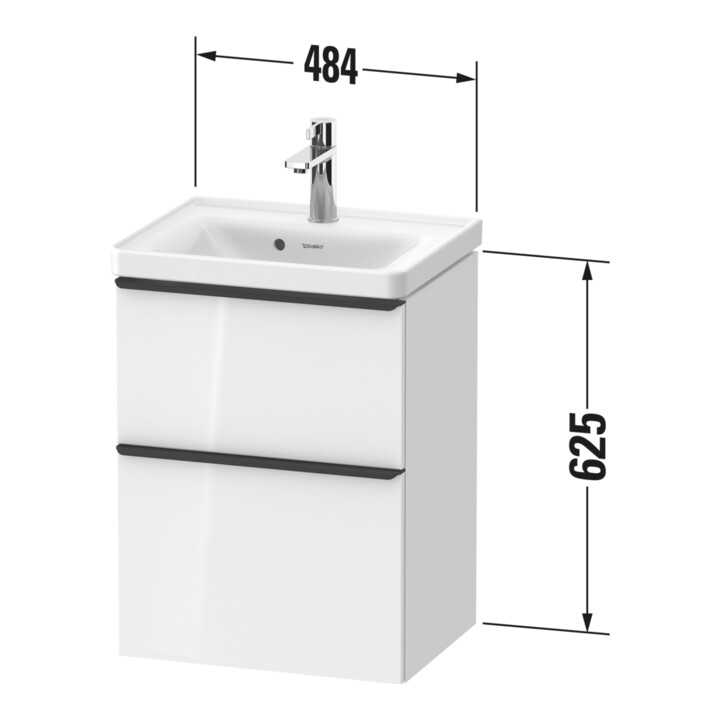 Duravit Meuble sous lavabo D-Neo 48,4x37,2x62,5cm, 1 porte, ES geb/Bas ma