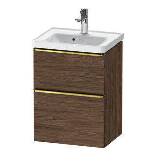 Duravit Meuble sous lavabo D-Neo 48,4x37,2x62,5cm, 1 porte, gris poli/Noyer foncé