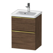 Duravit Meuble sous lavabo D-Neo 48,4x37,2x62,5cm, 1 porte, gris poli/Noyer foncé