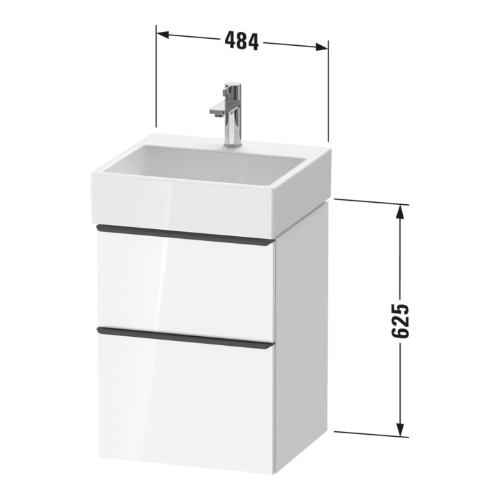 Duravit Meuble sous-lavabo D-Neo 48,4x44,2 cm, gris perle/écru, 1 porte, 1 tiroir