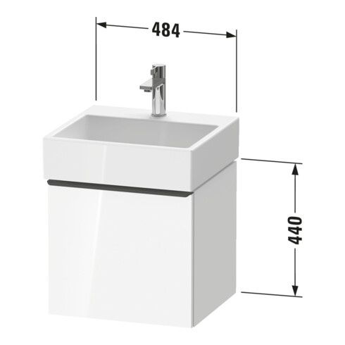 Duravit Meuble sous lavabo D-Neo 48,4x44,2cm, blanc brillant, 1 tiroir, suspendu