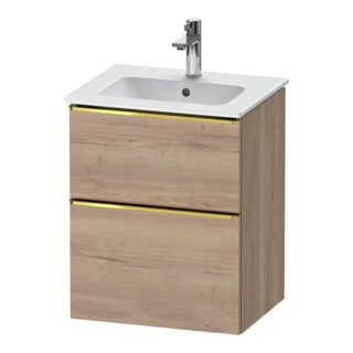 Duravit Meuble sous-lavabo D-Neo 51x40,2 cm, 1 porte, 1 tiroir, blanc brillant/œuf de mer