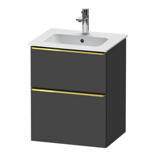 Duravit Meuble sous lavabo D-Neo 51x40,2 cm, 1 porte, 1 tiroir, blanc, gris mat