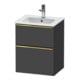 Duravit Meuble sous lavabo D-Neo 51x40,2 cm, 1 porte, 1 tiroir, blanc, gris mat-1