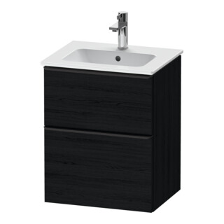 Duravit Meuble sous lavabo D-Neo 51x40,2 cm, 1 porte, 1 tiroir, bois, noir/éclat noir