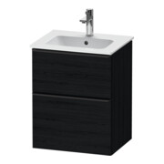 Duravit Meuble sous lavabo D-Neo 51x40,2 cm, 1 porte, 1 tiroir, bois, noir/éclat noir-1