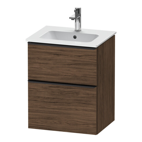 Duravit Meuble sous-lavabo D-Neo 51x40,2 cm, 1 porte, 1 tiroir, bois, noir/noisette foncé