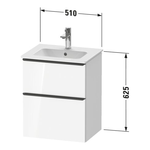 Duravit Meuble sous-lavabo D-Neo 51x40,2 cm, 1 porte, 1 tiroir, wd, b prof