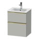 Duravit Meuble sous lavabo D-Neo 51x40,2 cm, 1 tiroir, 1 porte, bois, gris poli/gris mat-1